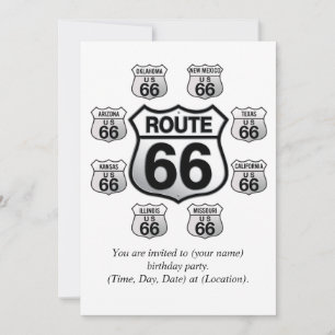 Route 66 Einladung zum Geburtstag.