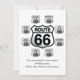 Route 66 Einladung zum Geburtstag.
