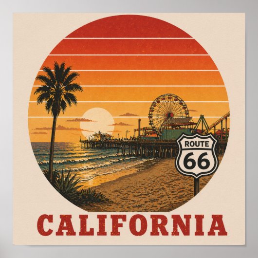 Route 66 End of Trail Santa Monica Poster (Vorne)