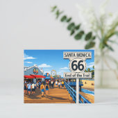 Route 66 Ende des Trails Postkarte (Stehend Vorderseite)