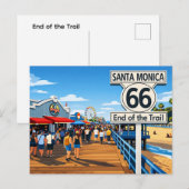 Route 66 Ende des Trails Postkarte (Vorne/Hinten)