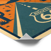 Route 66 Erlebe den Westen Litho Poster (Ecke)