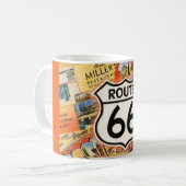 Route 66 Farbige Postkarte Kaffeetasse (Vorderseite Links)