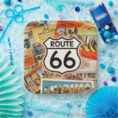 Route 66 Farbige Postkarte Pappteller (Party)