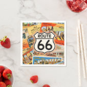 Route 66 Farbige Postkarte Serviette (Beispiel)