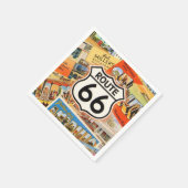 Route 66 Farbige Postkarte Serviette (Ecke)