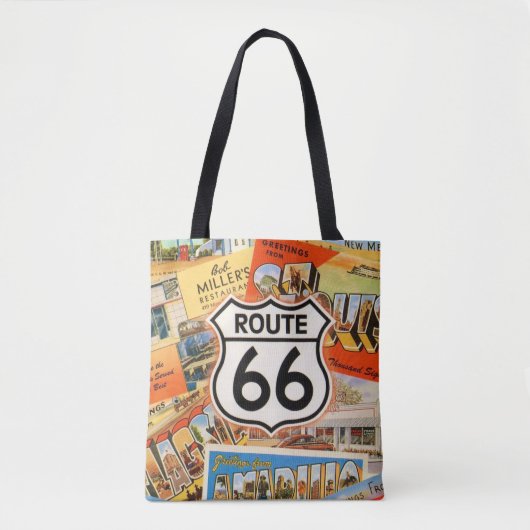 Route 66 Farbige Postkarte Tasche (Vorderseite)