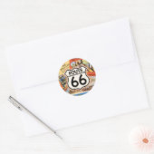  Route 66 Farbige  Runder Aufkleber (Umschlag)