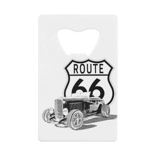 Route 66 Flaschenöffner aus rostfreiem Stahl (Vorderseite)