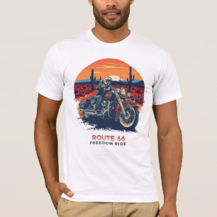 Route 66 Freedom Ride Vintage-Motorrad-Abenteuer T-Shirt