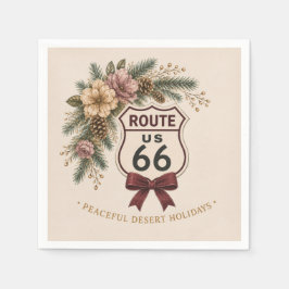 Route 66 Friedliche Feiertage im Wüsten Retro-Blum Serviette