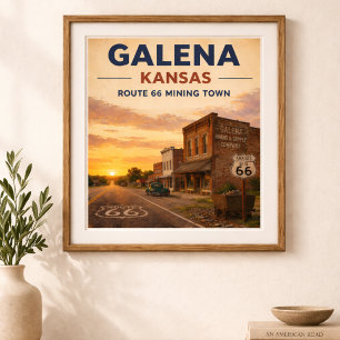Route 66 Galena Bergbaustadt-Erbe Poster