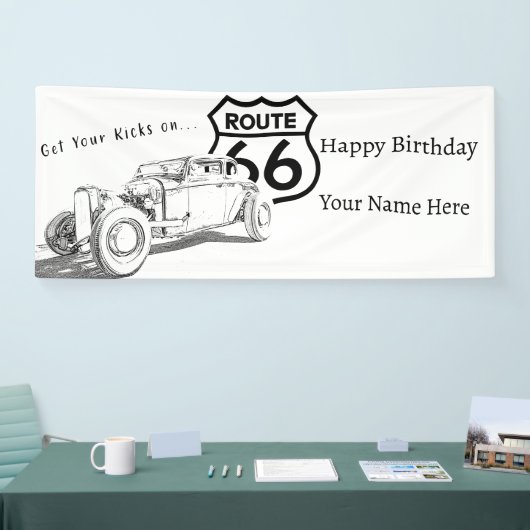 Route 66 Geburtstagsbanner Banner (Messe)