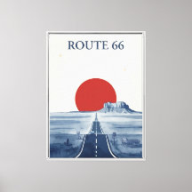 Route 66 gerahmter Leinwanddruck