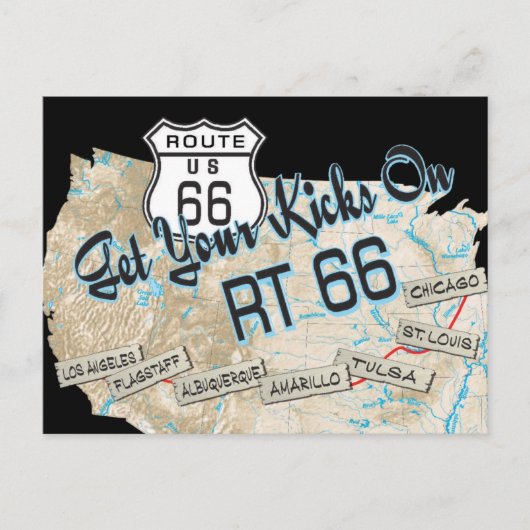 Route 66 Geschenke Postkarte (Vorderseite)