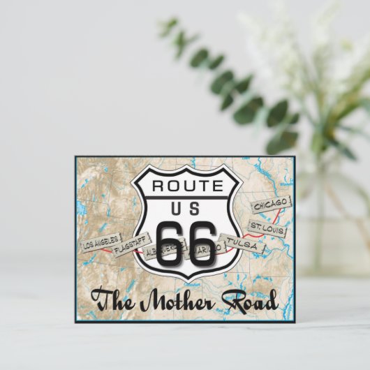 Route 66 Geschenke Postkarte 2 (Stehend Vorderseite)