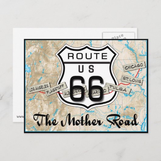 Route 66 Geschenke Postkarte 2 (Vorne/Hinten)