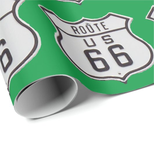 Route 66 Geschenkgutschrift grün Geschenkpapier (Rolleneckpunkt)