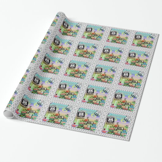 Route 66 Geschenkpapier (Ungerollt)
