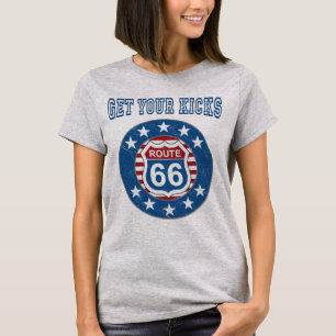 Route 66 - Get Your Kicks - Retro-Distressed T-Shirt
