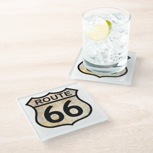 Route 66 glasuntersetzer (Schrägansicht)