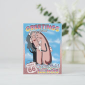 Route 66 Grüße Springfield Illinois Postkarte (Stehend Vorderseite)