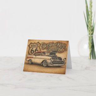 Route 66 Grußkarte Dankeskarte