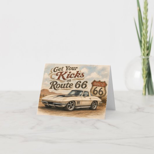 Route 66 Grußkarte Dankeskarte (Vorderseite)