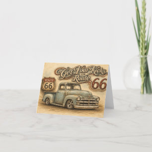 Route 66 Grußkarte Dankeskarte