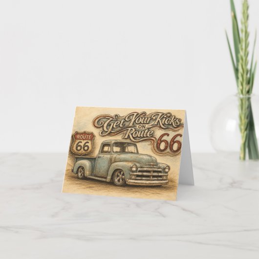 Route 66 Grußkarte Dankeskarte (Vorderseite)