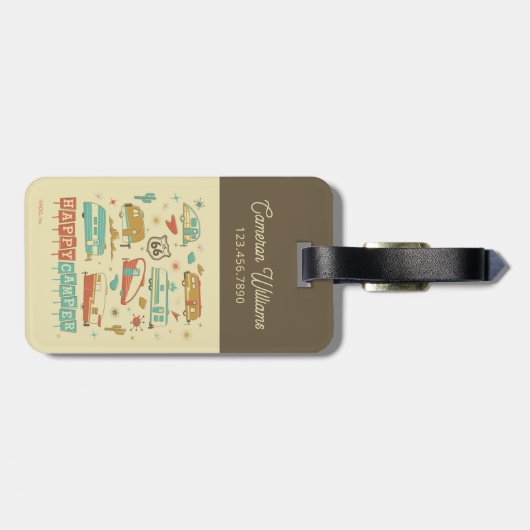 Route 66 Happy Camper Gepäckanhänger (Rückseite horizontal)