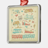 Route 66 Happy Camper Ornament Aus Metall (Links)