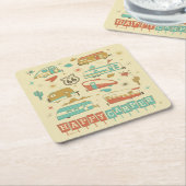 Route 66 Happy Camper Rechteckiger Pappuntersetzer (angewinkelt)