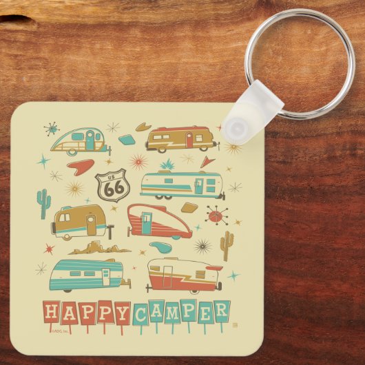 Route 66 Happy Camper Schlüsselanhänger (Rückseite)