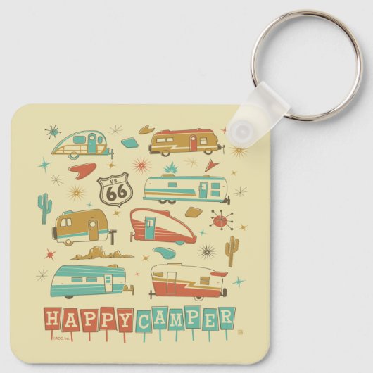 Route 66 Happy Camper Schlüsselanhänger (Rückseite)