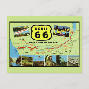 Route 66 Hauptstraße von Amerika Postkarte