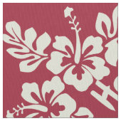 Route 66 Hawaiian Dream Vintages rotes Gewebe Stoff (Nahaufnahme)