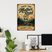 Route 66 Heritage Roadside Preservation Kunst Poster (Heimbüro)