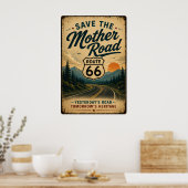 Route 66 Heritage Roadside Preservation Kunst Poster (Küche)