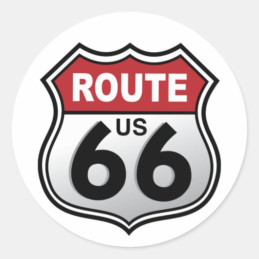 Route 66 Historischer US-Highway-Aufkleber Runder Aufkleber (Vorderseite)