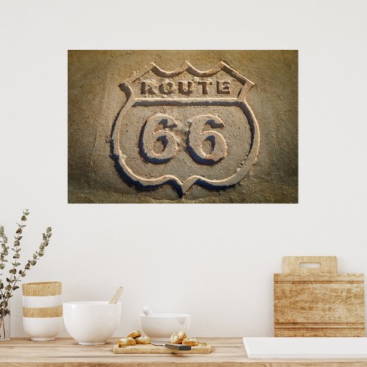 Route 66 historisches Zeichen, Arizona Poster (Küche)