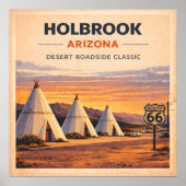 Route 66 Holbrook Wüsten-Erbe Poster (Vorne)