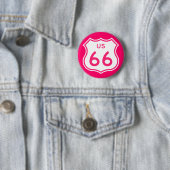 Route 66 Hot Pink Knopf Button (Beispiel)