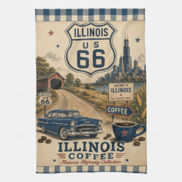 Route 66 Illinois Coffee Prairie State Dekor Geschirrtuch