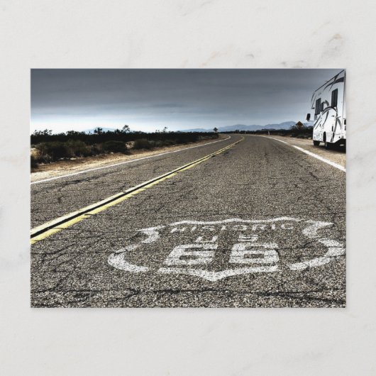 Route 66 in der Wüste Postkarte (Vorderseite)
