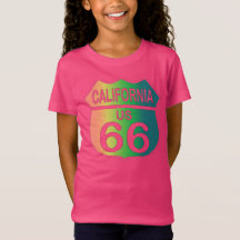 Route 66 in kalifornischem Shirt mit drei Farben