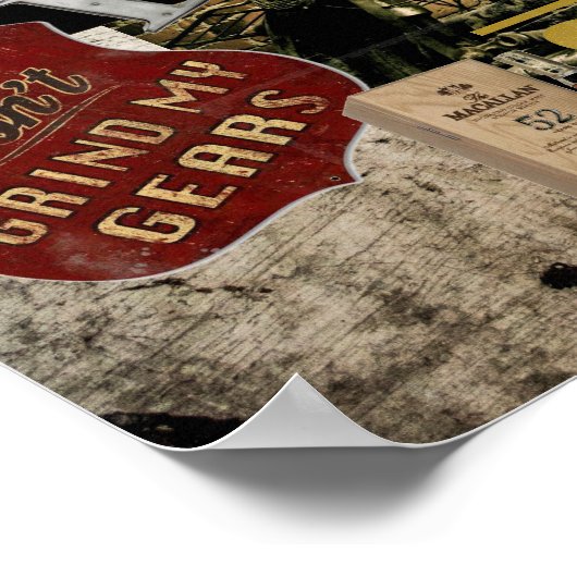 Route 66 Jazz Speakeasy Motorrad Poster (Ecke)