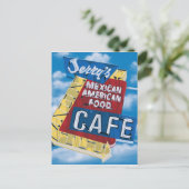 Route 66 Jerry's Cafe Diner Malerei Postkarte (Stehend Vorderseite)