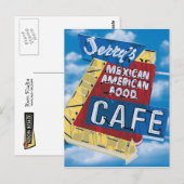 Route 66 Jerry's Cafe Diner Malerei Postkarte (Vorne/Hinten)
