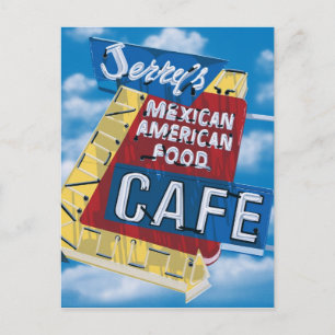Route 66 Jerry's Cafe Diner Malerei Postkarte